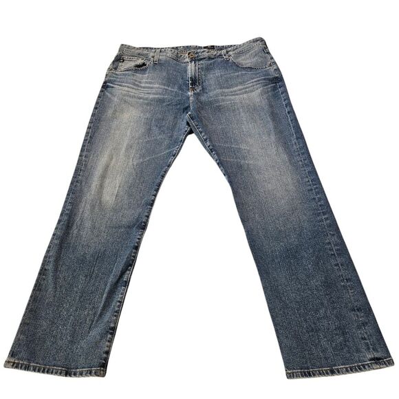 AG Jeans Mens 42x31 Everett Slim Straight Blue Medium Wash Denim Zip Fly Pockets - Picture 1 of 12
